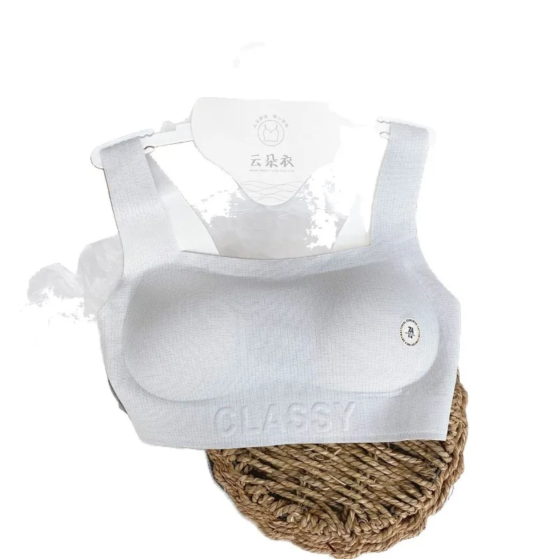 

Traceless 7A Antibacterial All in one Cup with Wide Shoulder Strap Comfortable All in one Bra with Top Wrap and Back