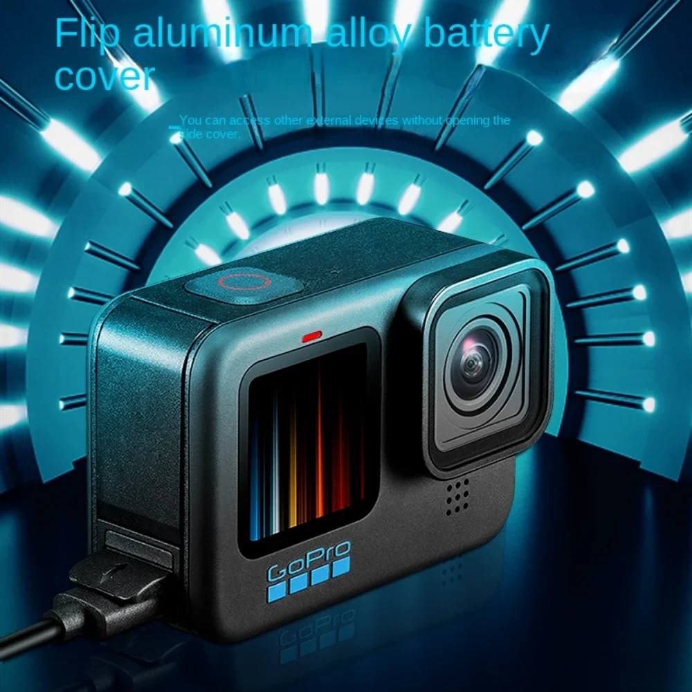 Flip Battery Cover for GoPro Hero 11 10 Black Removable Battery Lid Door Type-C Charging Port Side Case for gopro 9 Accessories view 4