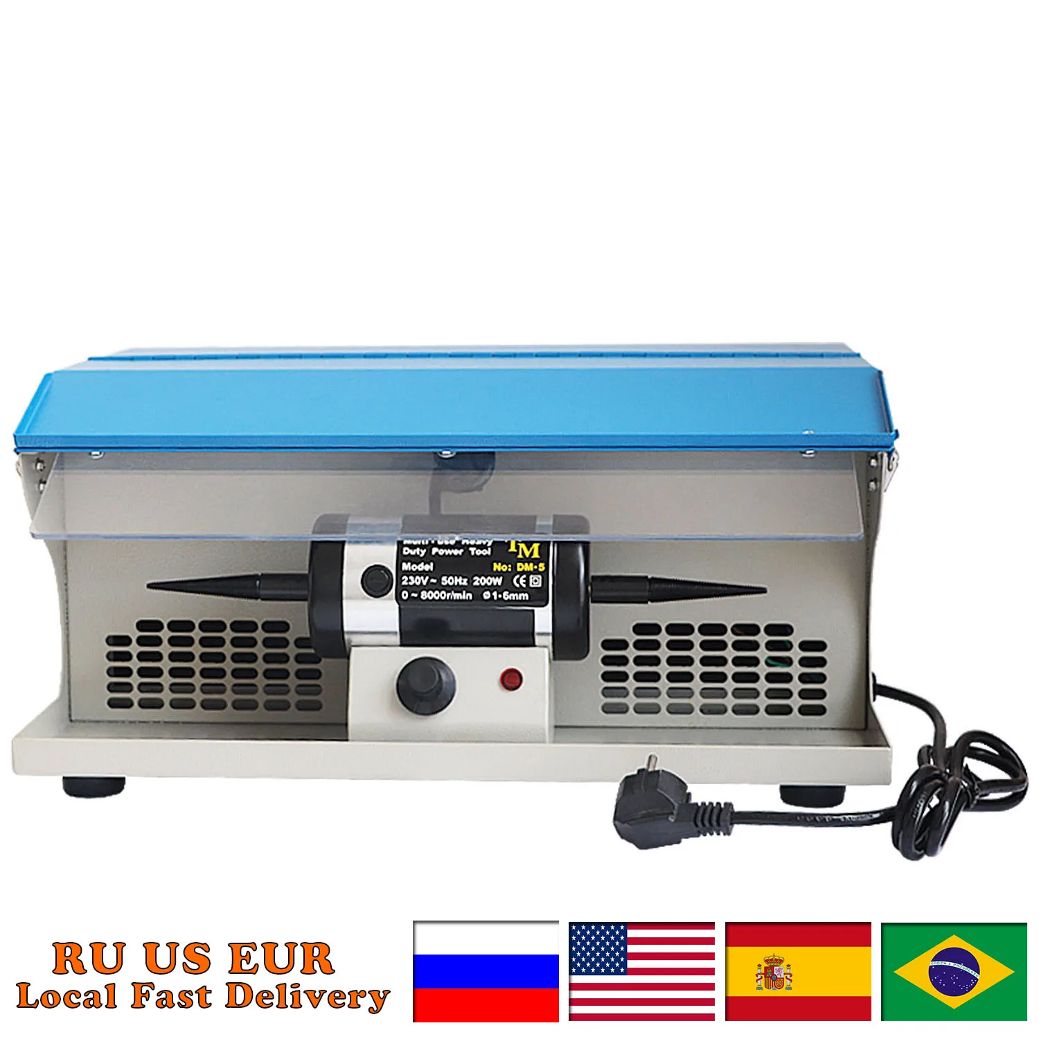 Polishing Machine With Dust Collector 800W Polishing Grinding Motor Bench Grinder Polisher Jewelry Polisher Machine