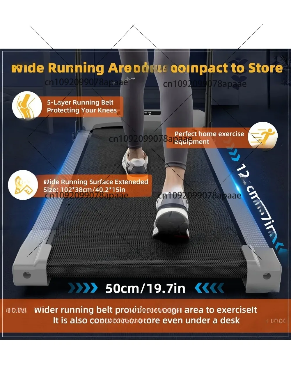 

Silent Foldable Under Desk Treadmill with Remote Control & LED Display, 3-in-1 Electric Walking Pad for Home Office