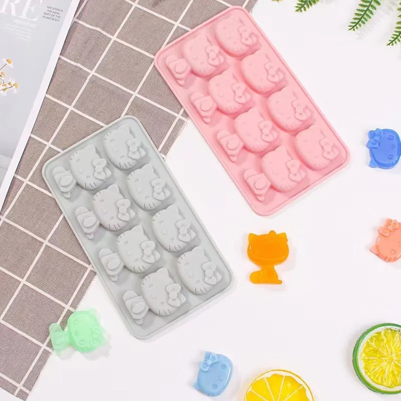 

Hello Kitty Food Molds Silicone Cartoon Anime Derivative Peripherals Fondant Mold Home DIY Theme Party Kitchen Supplies Gifts