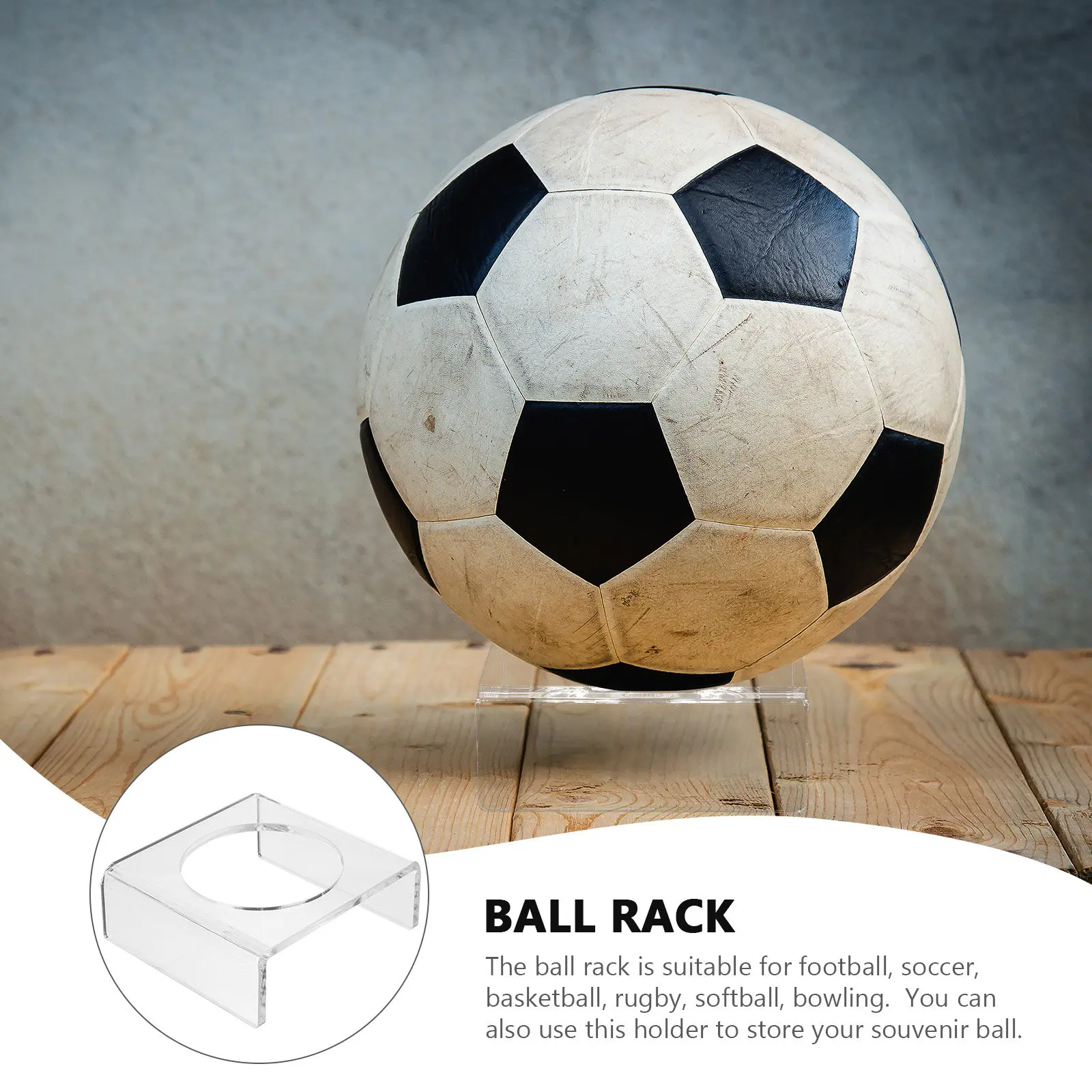2Pcs Acrylic Soccer Display Stands Clear Ball Holders Basketball Football Sports Show Racks Exercise Ball Stands
