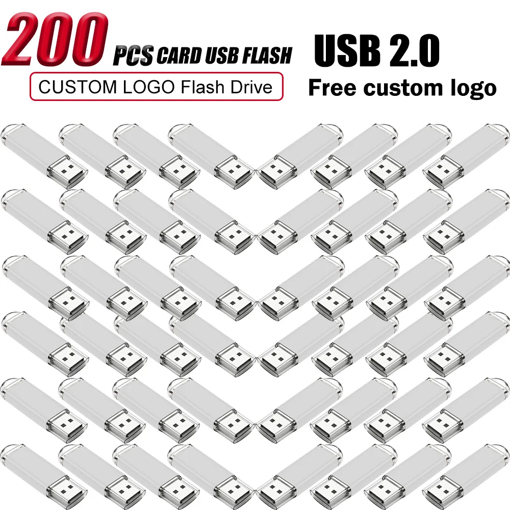 200pcs/lot Colorful USB 2.0 Flash Drive Pendrive 64GB 32GB Pen Drive 4GB 8GB 16GB Memory Stick U Disk Free Custom Logo 1GB 2GB