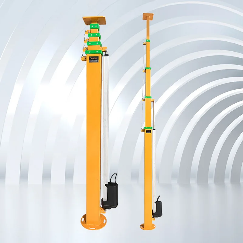 Hand Crank Lifting Mast Custom Manual Telescopic Mechanical Winch Vertical Pole For Site Installation And Equipment Support