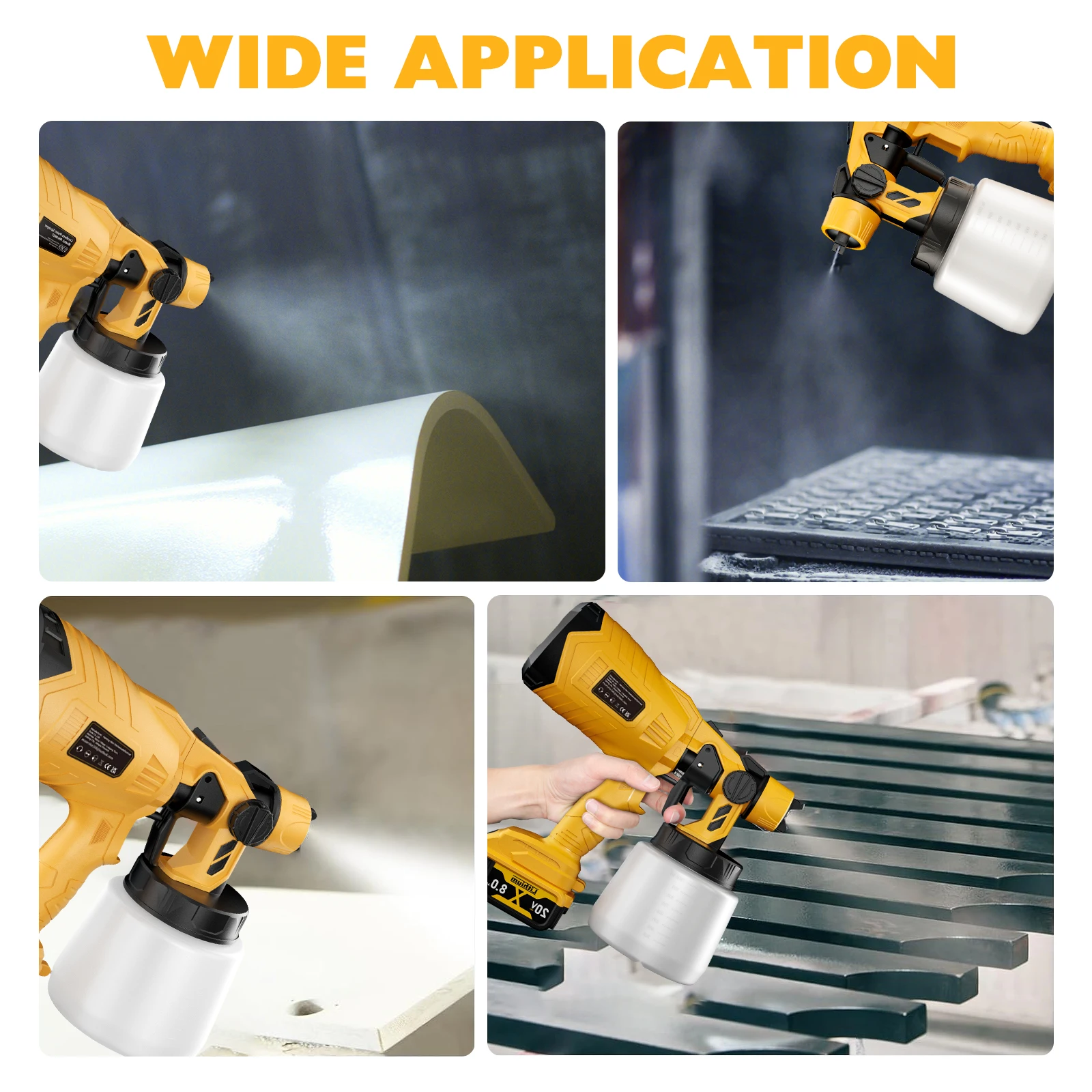 1000ML Electric Spray Gun For DEWALT 18V Battery Cordless Paint Sprayer For Car Furniture Wall Windows Painting Power Tool