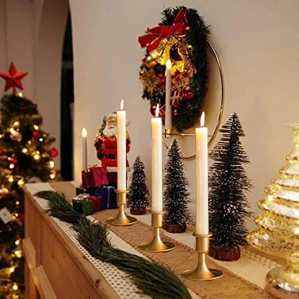 Gold Taper Candle Holder,Candlestick Holders,Metal Candles Sticks for Wedding Centerpieces Christmas Birthday Party Holiday