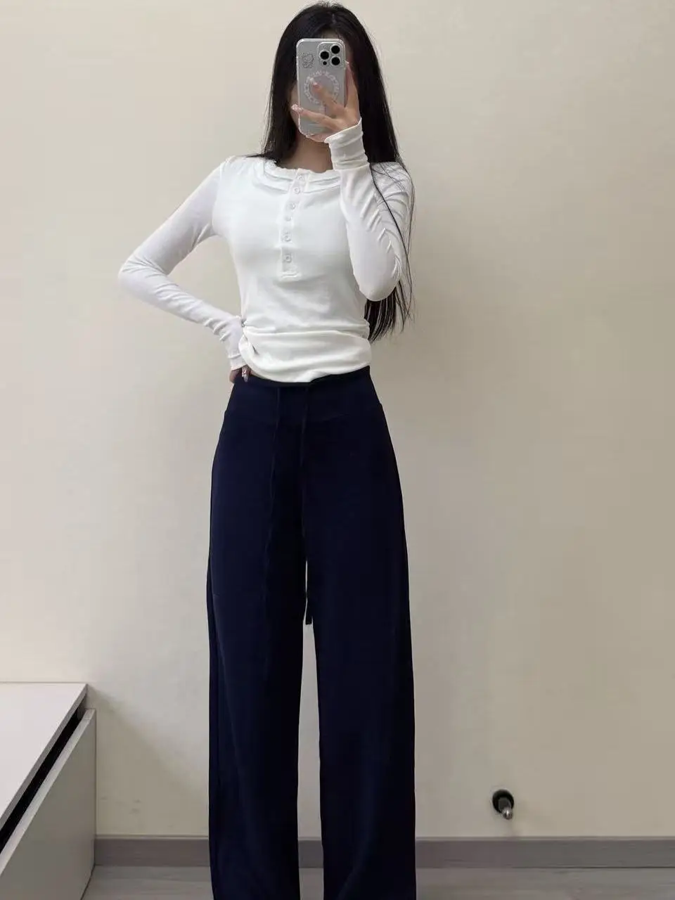 American Hot Girl Vintage Dstring wijde pijpen broek Dra losse casual sport all-match joggingbroek voor ort vrouwen