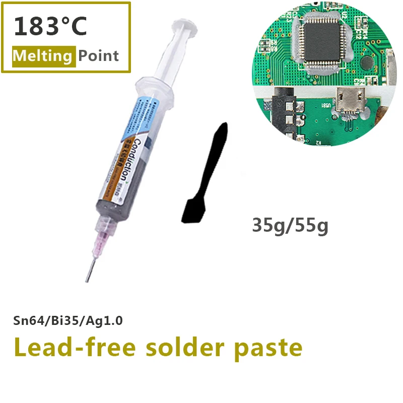 

Lead-free Solder Paste Tin 183°C Syringe Flux For Soldering SMD BGA IC PCB Tube Tin Solder Paste Welding paste Welding Component