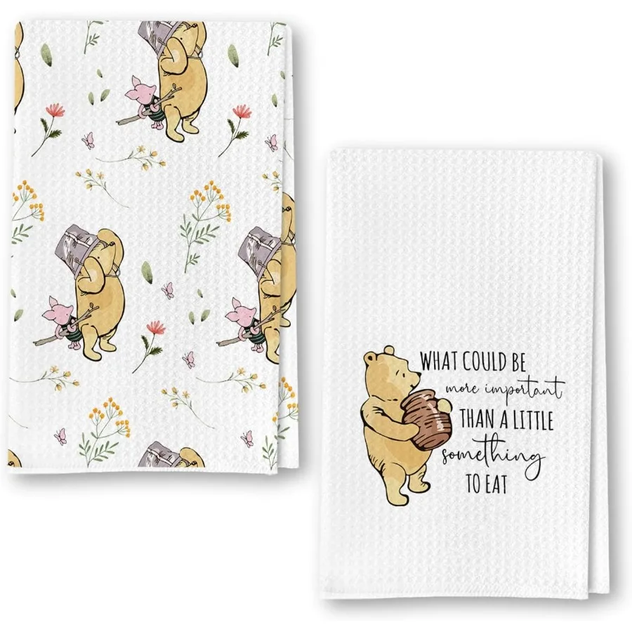 

Winnie Kitchen Towels Set of 2 The Pooh Bear Decor Stuff for Kitchen Bathroom Winnie Dishes Dish Towel Winnie Bathroom Hand Tow