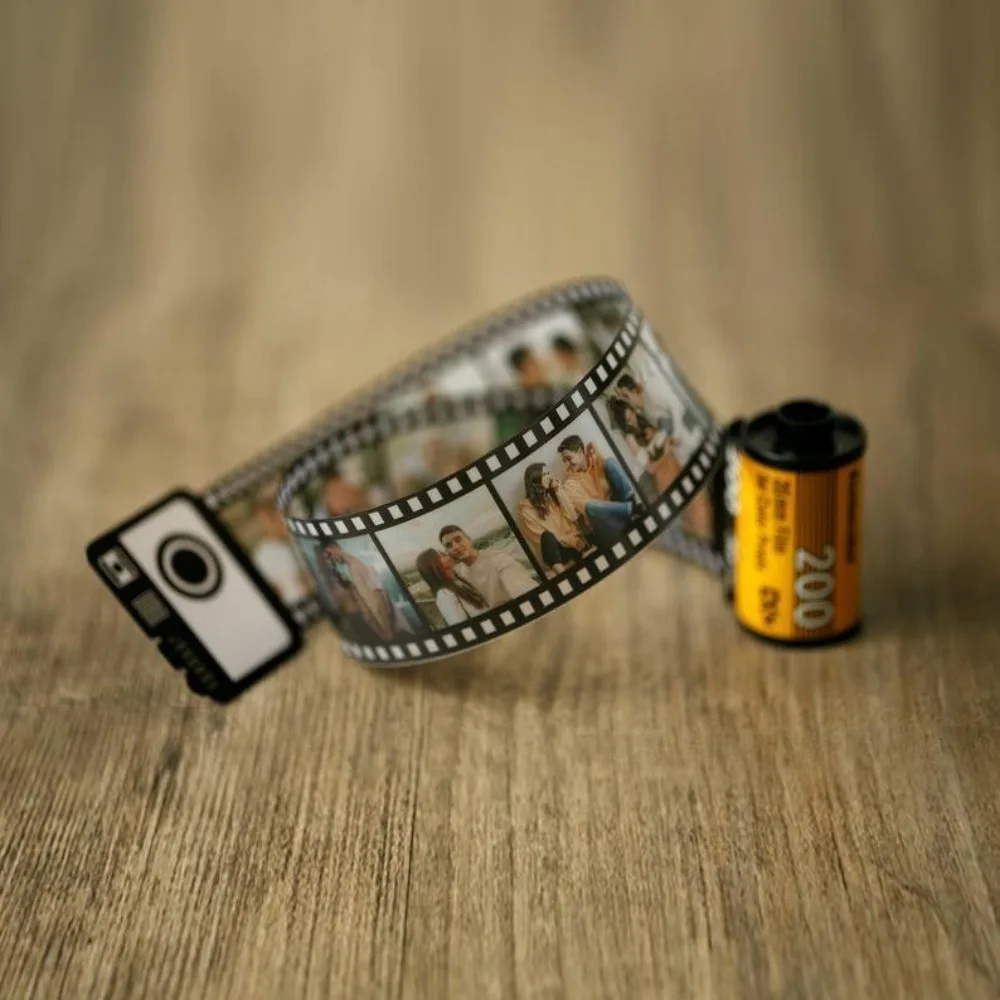 Dye Sublimation Heat Transfer Printing Keyring DIY Double Sides Blank Camera Film Keychain Record Life Creative