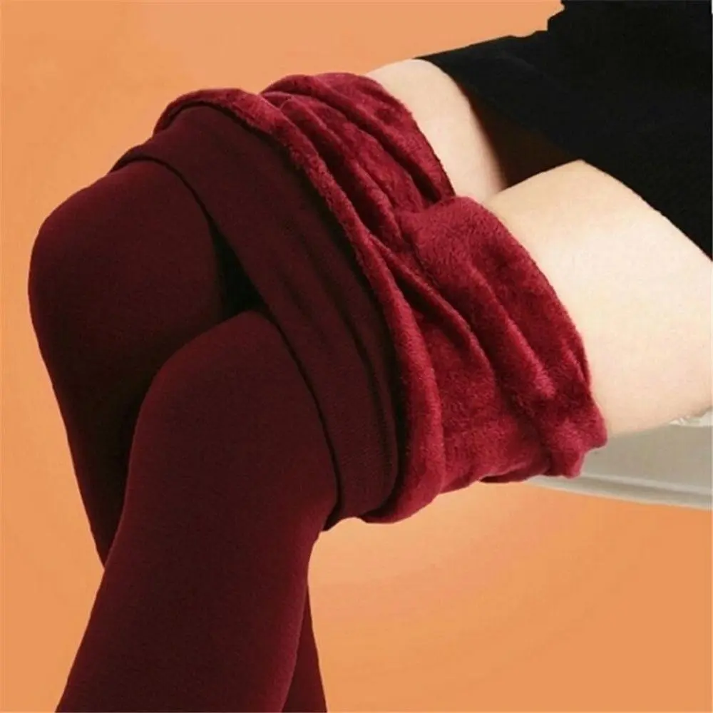 Fashion Slim Leggings Winter Thermal Thick Pantyhos Women's Clothing 8 Colors Stretch Pants Warm Tights Fluff Lined