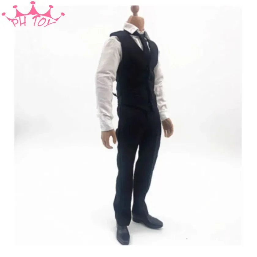 1/6 Scale Male Soldier Business Vest Suit Waistcoat Shirt Bow Tie Pants Formal Clothes for 12inch Action Figure Doll Accessory