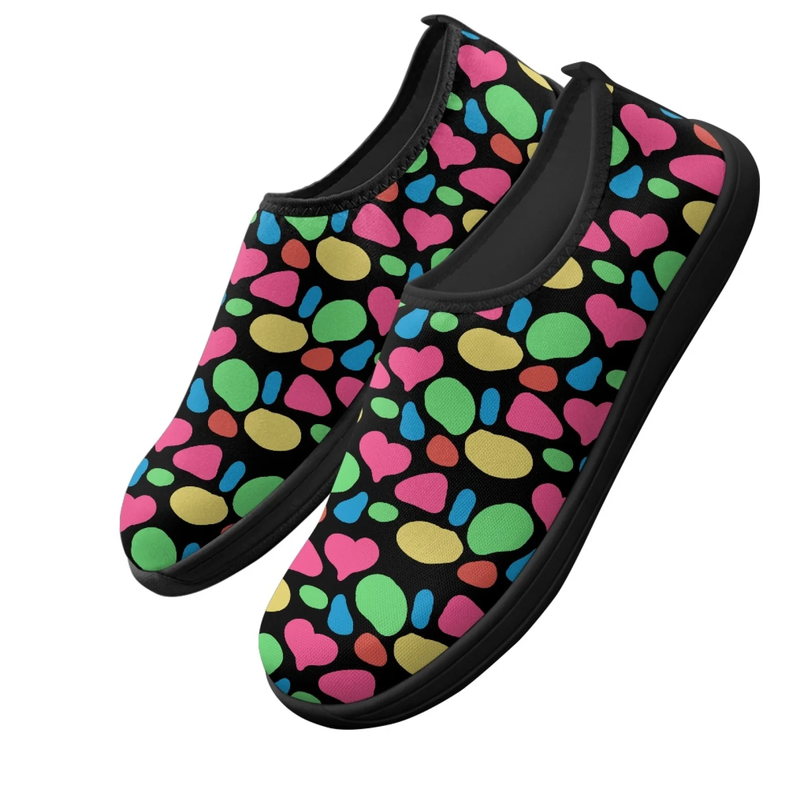PENSTROLL Hiking Shoes Polyester & EVA Zero Drop Sneakers Wide Width Walking Flats for Casual Colorful Shapes