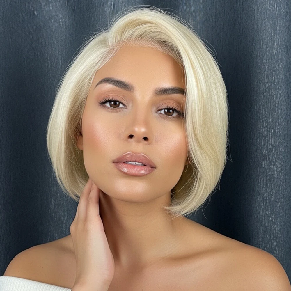 6 بوصة قصيرة عابث الباروكات الشعر البشري 100% الطبيعية واقعية متشابكة الحرة 13x4x1 الدانتيل الجبهة الأسود غلويليس شعر مستعار للنساء ارتداء اليومي