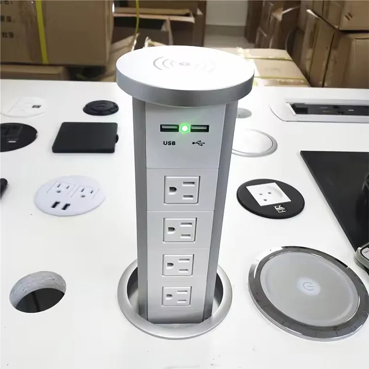 

Office desktop American standard lifting power socket, air support vertical lifting desktop socket, top wireless charging