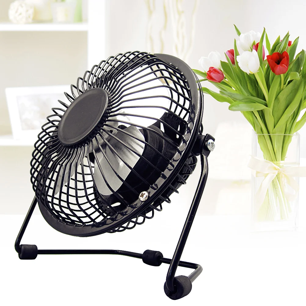 

4 Inch Usb Mini Portable Adjustable Stand High Velocity Cooling Fan For Dorm Office Home Space Saving Wall Mountable Aluminium