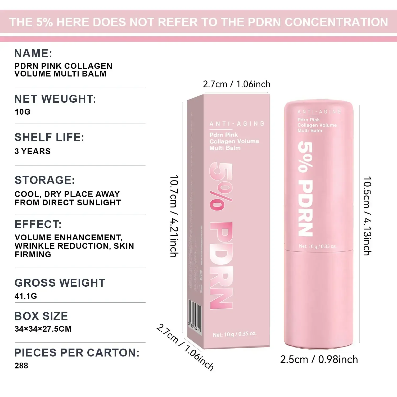 PDRN Pink Collagen Volume Multi Balm, All-in-One Volufiline, PDRN & NAD Stick, hilft bei der Reduzierung feiner Linien, straffende Pflege, Lippenpflege – Detail 6