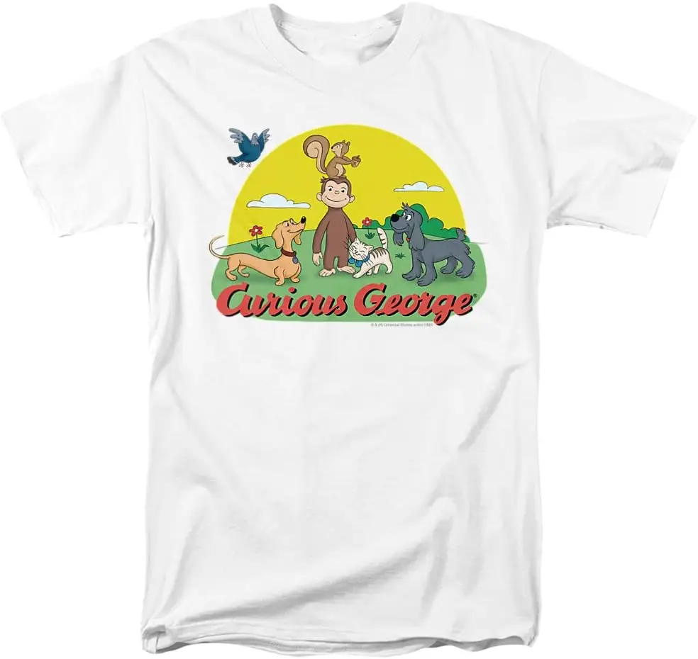 Curious George Sunny Friends Unisex Adult T Shirt