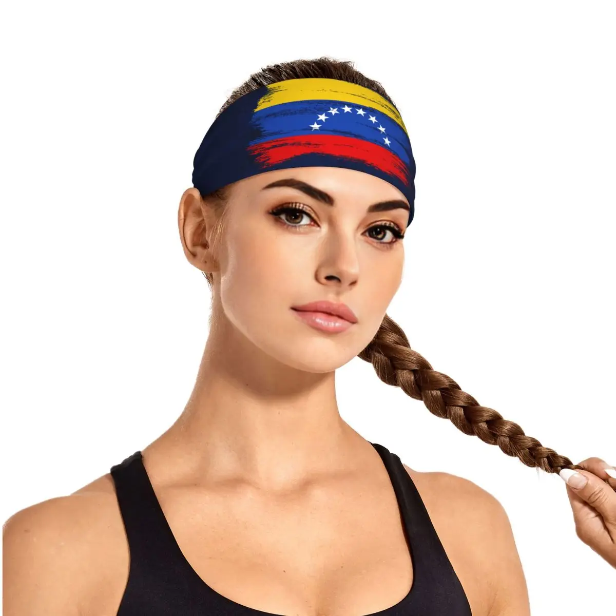 Venezuela Grunge Flag Elastic Hair Band Yoga Headband Makeup Hair Hoop Headwrap