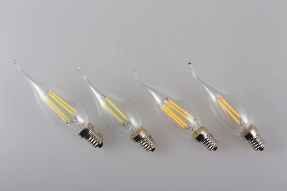 2Pcs E14 LED Bulb E27 220V Filament Light A60 C35 ST64 G80 G95 Edison Glass Bulb Retro Antique Vintage Style Cold White Warm