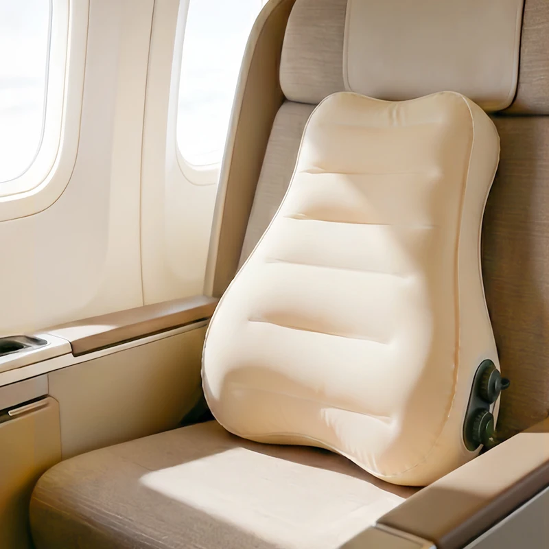 Ergonomic Inflatable Lumbar Pillow for Air Travel, Camping, Car Seat and Office Chair Electric Inflatable Fast Delivery