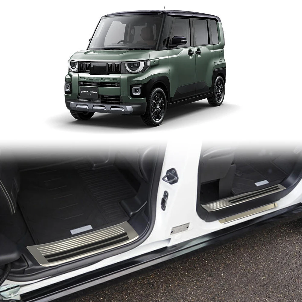 

For Mitsubishi Delica MINI 2025 2026 Stainless Steel Inner Outer Side Car Door Sill Plate Protector Stickers Door Pedal Protect