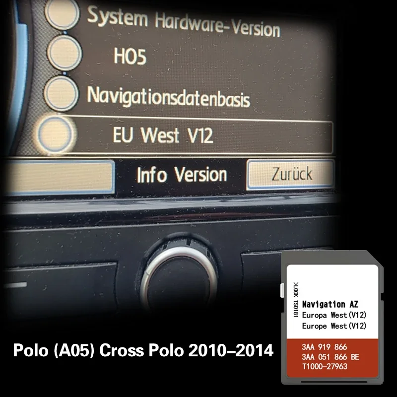 

for VW Polo A05 Cross Polo 2010-2014 Navigation Maps Cover Germany Denmark Finland SD GPS Card