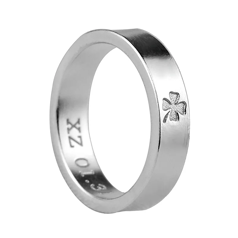 999 Pure Silver Original Handmade Customized Couple Ring with Sterling Silver Inscription for Men and Women as a Lover Gift