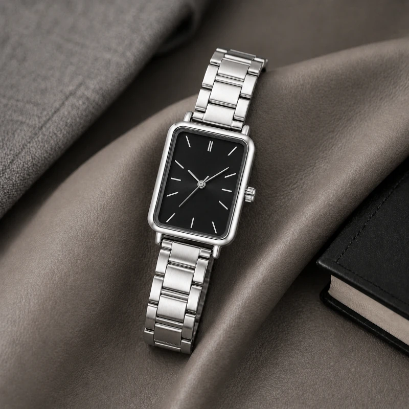 Fashion Slim Rectangle Ladies Watch Minimalist Silver Analog Quartz Watch For Women Business Dress Female Clock relogio feminino
