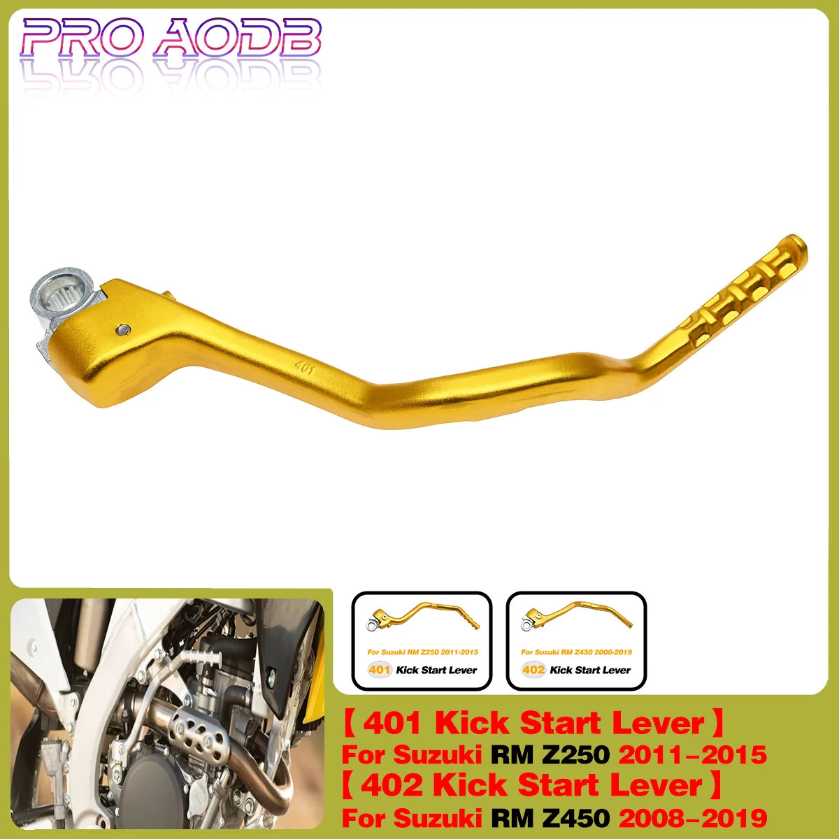 

For Suzuki RM Z250 Z450 RMZ 250 450 2008-2017 2018 2019 Dirt Bike Motocross Motorcycle CNC Forged Kick Start Starter Lever Pedal