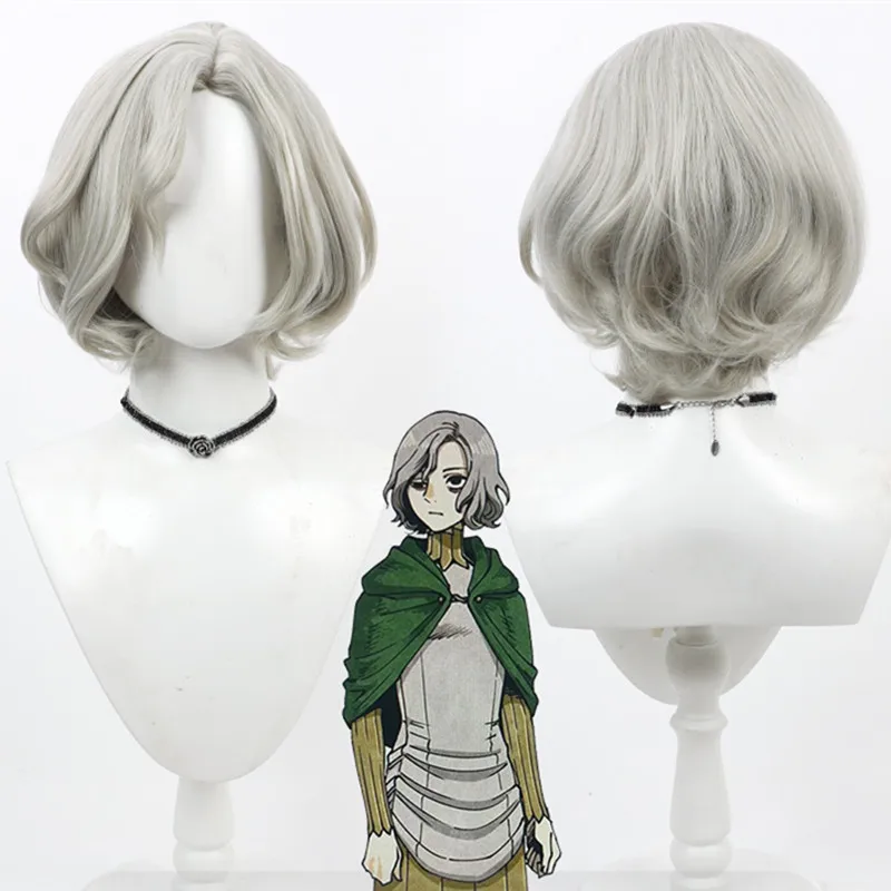 Delicious in Dungeon Mithrun Cosplay Costume Headwear Prop Wig Short Gray Hair