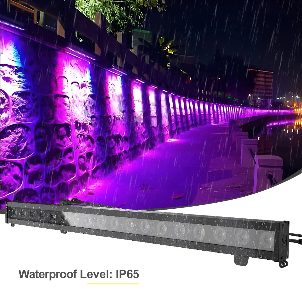 

SHEHDS Waterproof LED18x6W RGBWA+UV&RGBWLAC 6in1 Wash Wall Light Zero Noise Color Mixing Effect for Theater DJ Wedding Disco