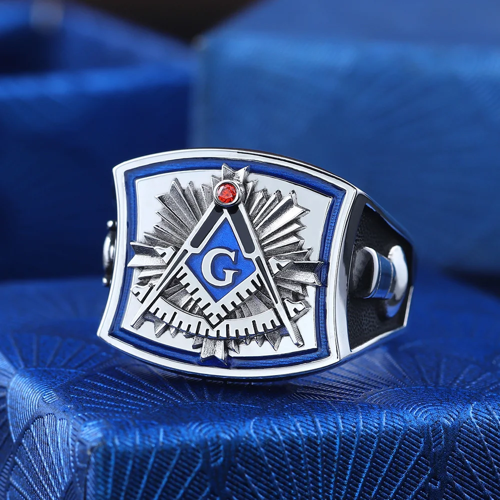 

Masonic Blue Freemason Fraternity Sterling Silver Ring