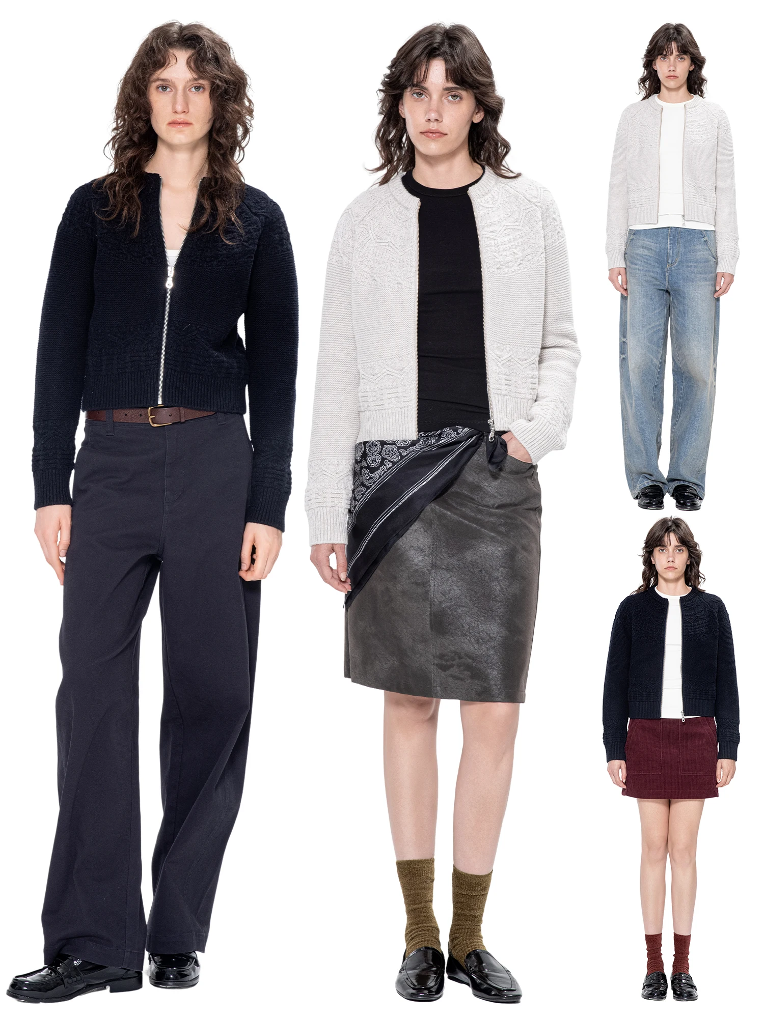 

TROU NOIR Bla Hole 2025 Autumn Winter New Sle Women's Knitted Wool Sweater Unique Beautiful k Embroidery Open Cardigan