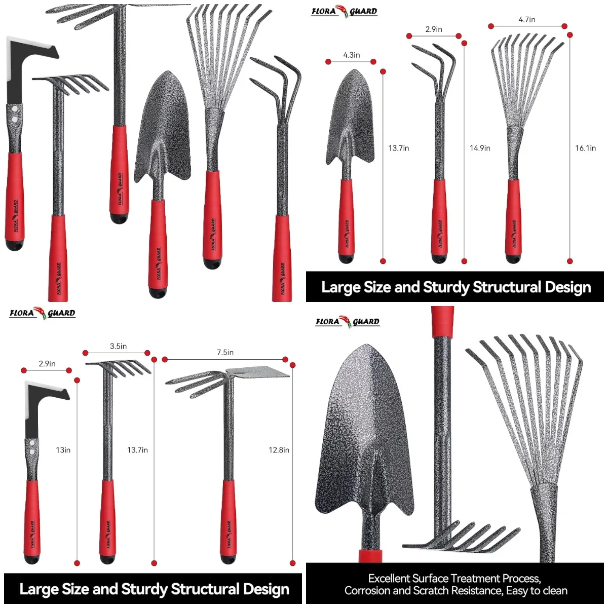 

Набор садовых инструментов из 6 предметов с мягкими ручками, в комплект входят шпатель, грабли, мотыга 2-в-1 и трещины.