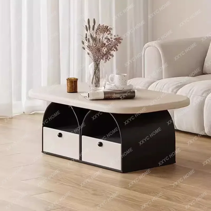 

Coffee Tables Modern Solid Wood Storage Living Room Coffee Table Creative Minimalist Home Furniture