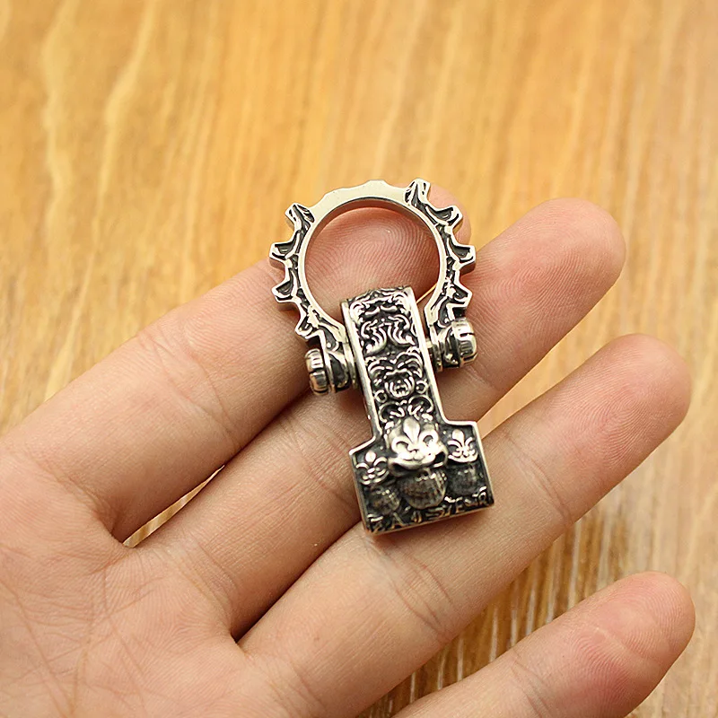 Brass Carved Human Skeleton DIY Bracelet Keychain Pendant Fashionable Accessory Connector Home Decor Decorative Figurines