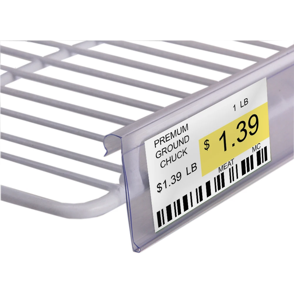 Supermarket Shelf Edge Price Tag Display Hook Data Strip Quick And Easy Installation On Cooler And Freezer Double Wire Shelves