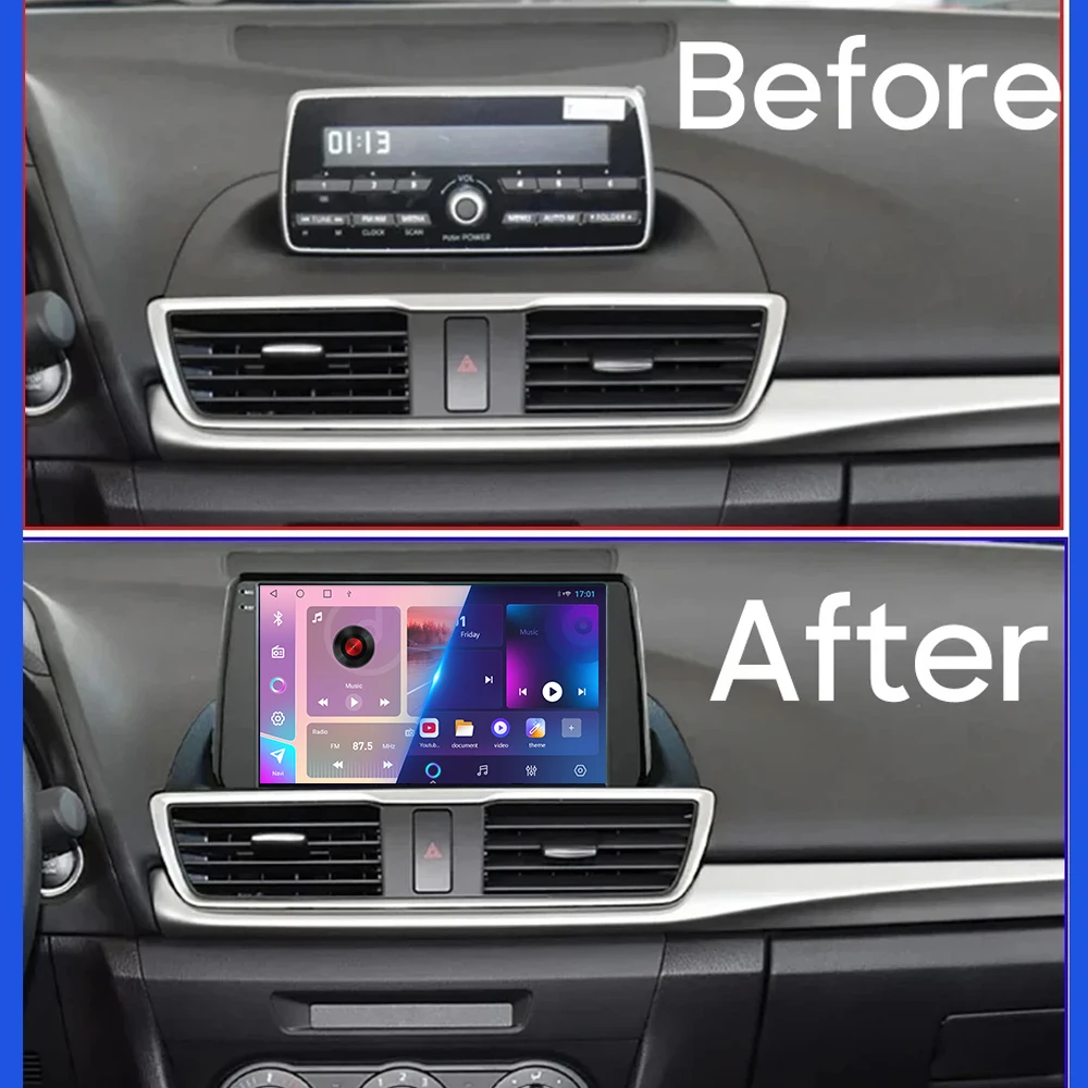 Android 14 Car For Mazda 3 Axela 2014 2015 2016 2017 2018 2019 Android Auto Wireless Carplay Navigation Screen Stereo Dash Cam