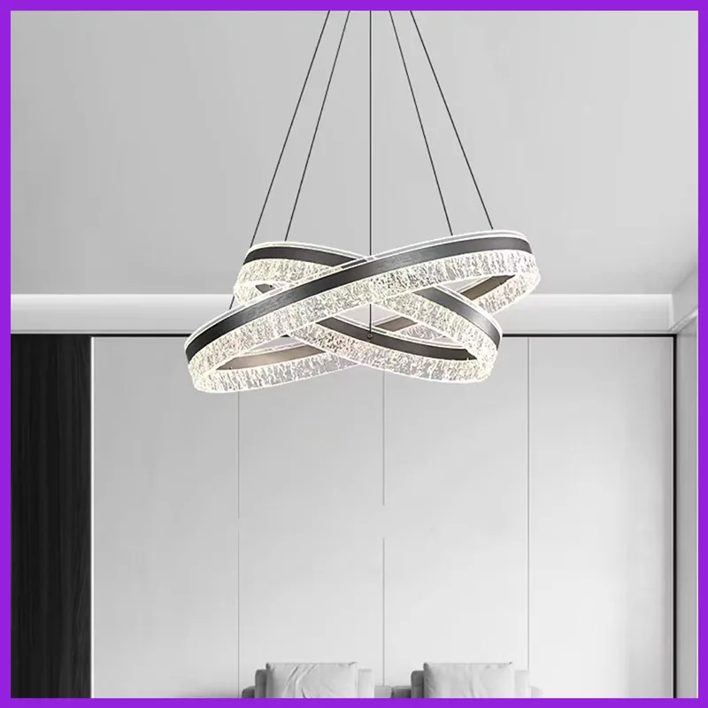 Italian minimalist new high-end ring designer light luxury atmosphere dining room bedroom chandelier