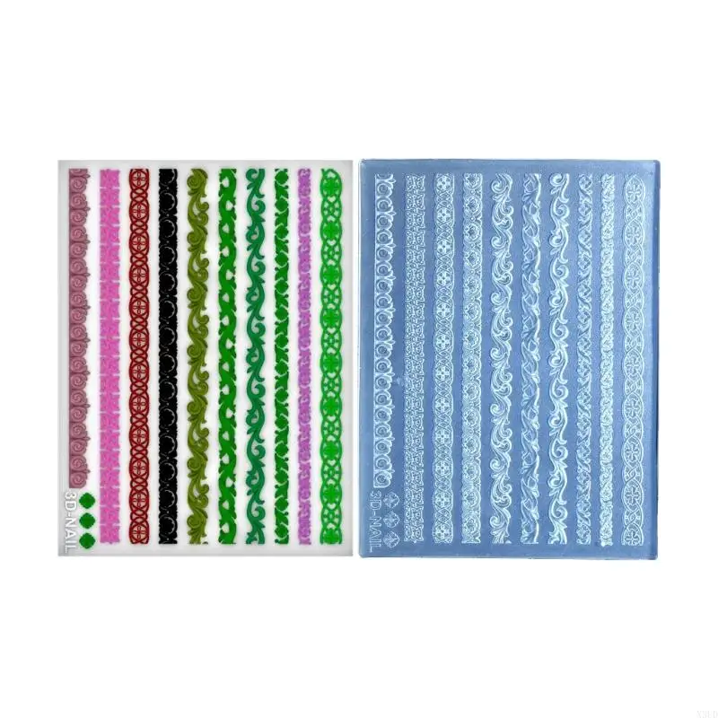 

Тисненные узоры ногтей DIY Силиконовая форма для потрясающих 3D -узоров для ногтей x3ud