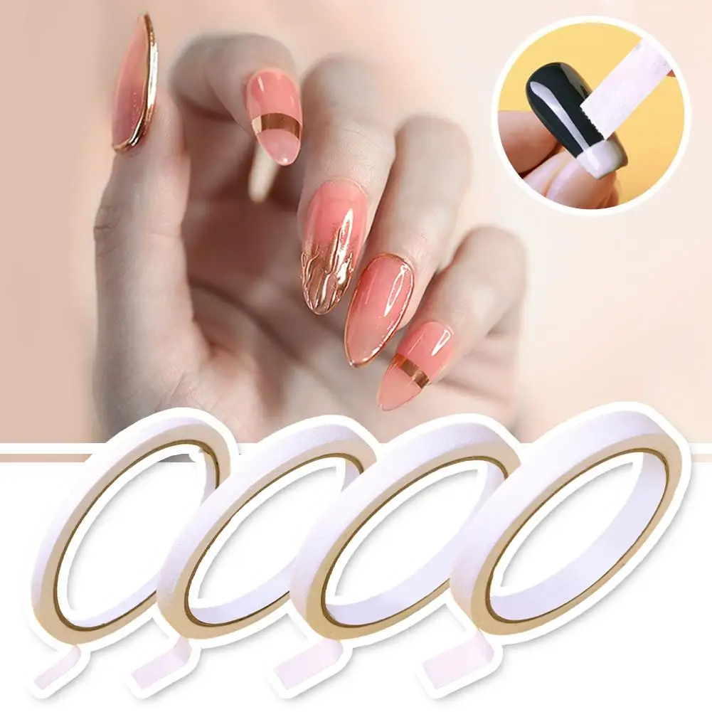 French Stripe Style Nail Art Masking Tape Nail Polish Tape Guide Glue Tools Edge Nail Tips Manicure White Sticker Isolation V6X8