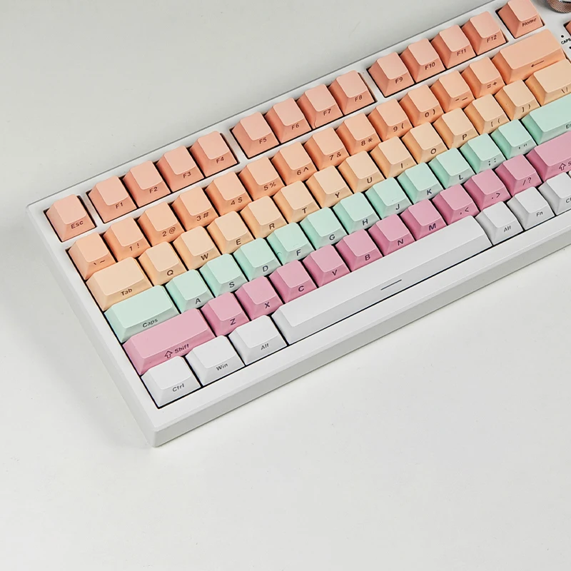 Babysbreath – capuchons de touches en PBT, impression latérale brillante, profil Cherry, Double injection, 130 touches pour commutateurs Cherry MX, clavier de joueur