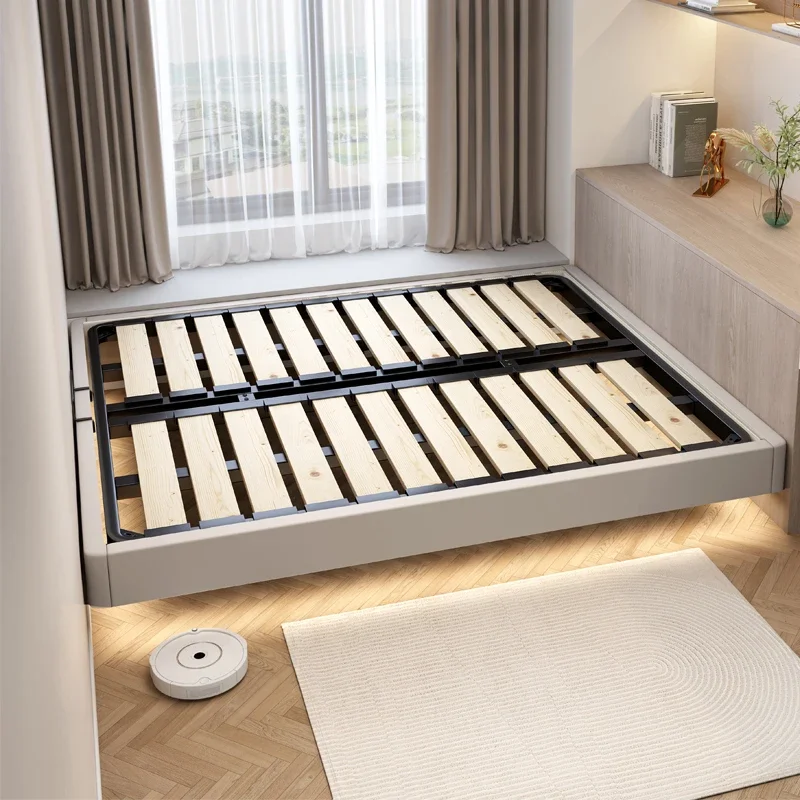 Individual Double Bed Frames Nordic Modern Minimalist Twin Double Bed Bases Wood Sleeping Luxury Cama Queen Size Hotel Furniture view 3
