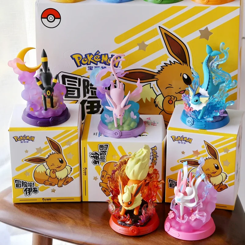 

New 9 Pcs/Set Pokemon Eeveelution Espeon Sylveon Glaceon Leafeon Vaporeon Umbreon Flareon Pokémon Model Anime Ornaments Toy
