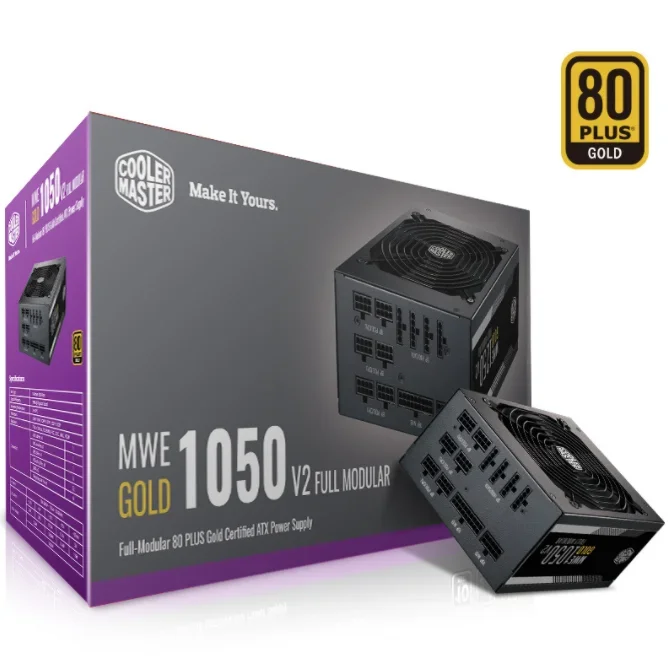Новый Cooler Master MWE1050 GOLD V2 Компьютерный блок питания для ПК Двойной интерфейс процессора Золотой полный модуль питания