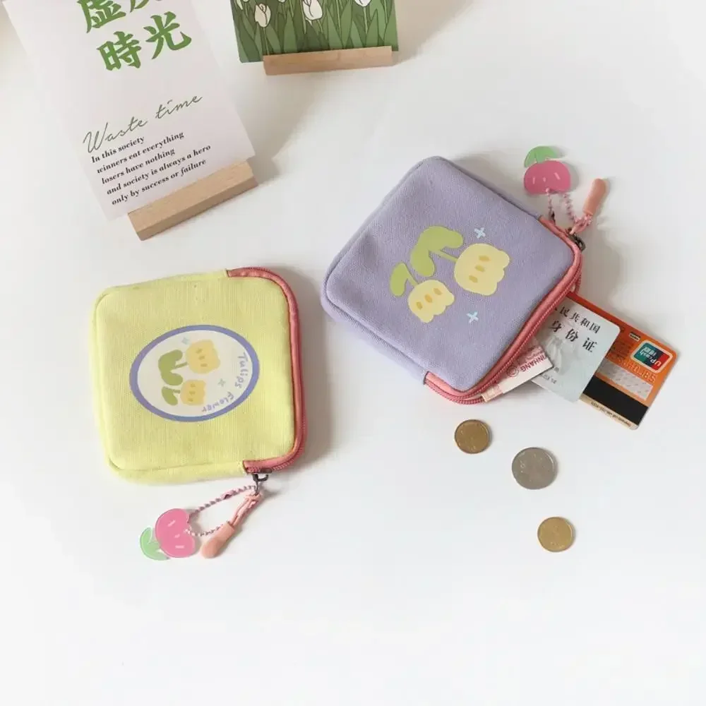 Simple Tulip Wallet Women Napkin Storage Bag Student Simple Small Item Bag Coin Purses Cute Girls Coin Purse Spring Summer