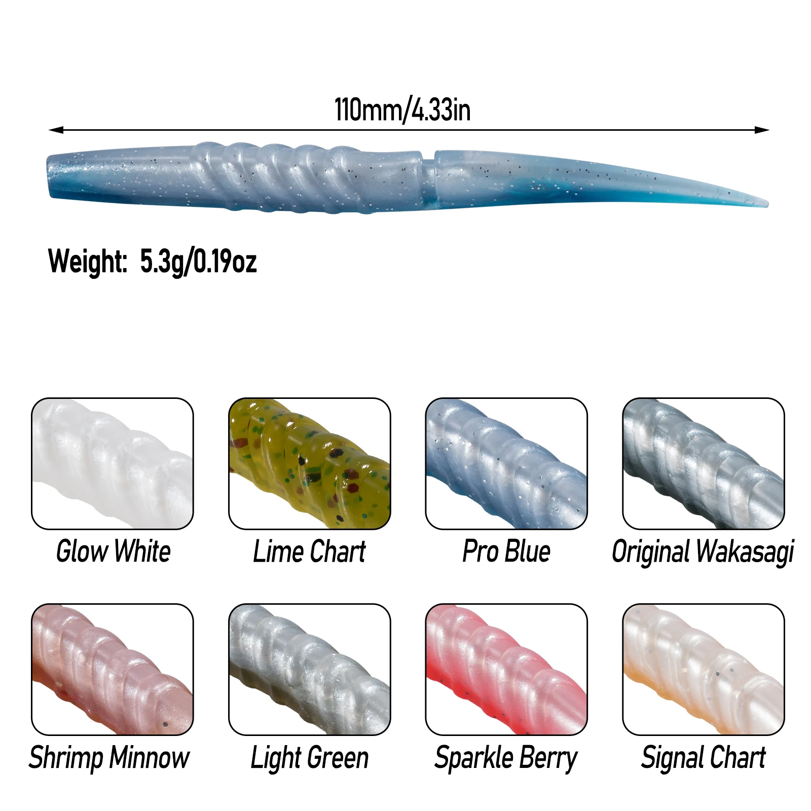 Señuelo de silicona con sonajero de vidrio Swimbait cola recta - imagen 2