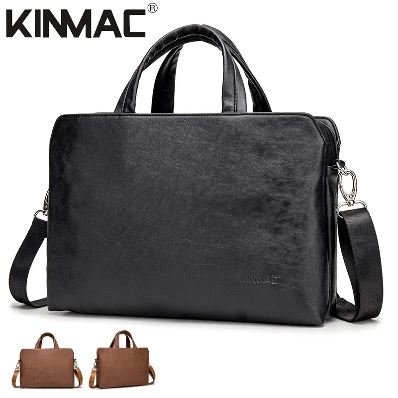 Kinmac Brand Laptop Bag 13,14,15,15.6,16 Inch,Messenger Handbag Shockproof Man Lady Leather Case For MacBook Notebook Dropship