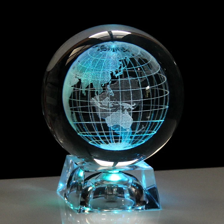 Teachers, classmates and colleagues Friend best birthday present -TOP COOL Crystal earth 3D Figurine art statue